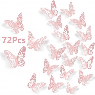 3D Butterfly Wall Decor, 3 Sizes 3 Styles, Removable Stickers Wall