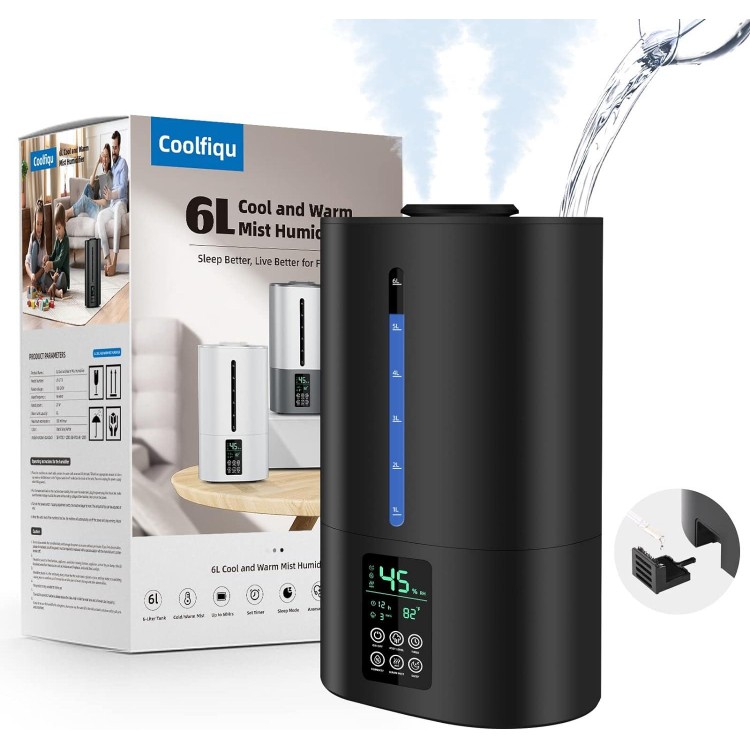 6L Humidifiers For Bedroom Large Room Home, Cool And Warm, Quiet