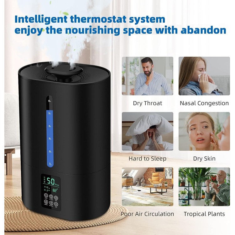 6L Humidifiers For Bedroom Large Room Home, Cool And Warm, Quiet