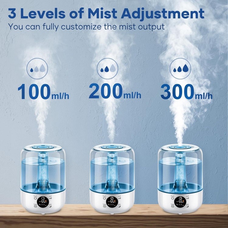 Humidifiers For Bedroom, 3 Times Fog Coverage, Cool Mist Humidifiers