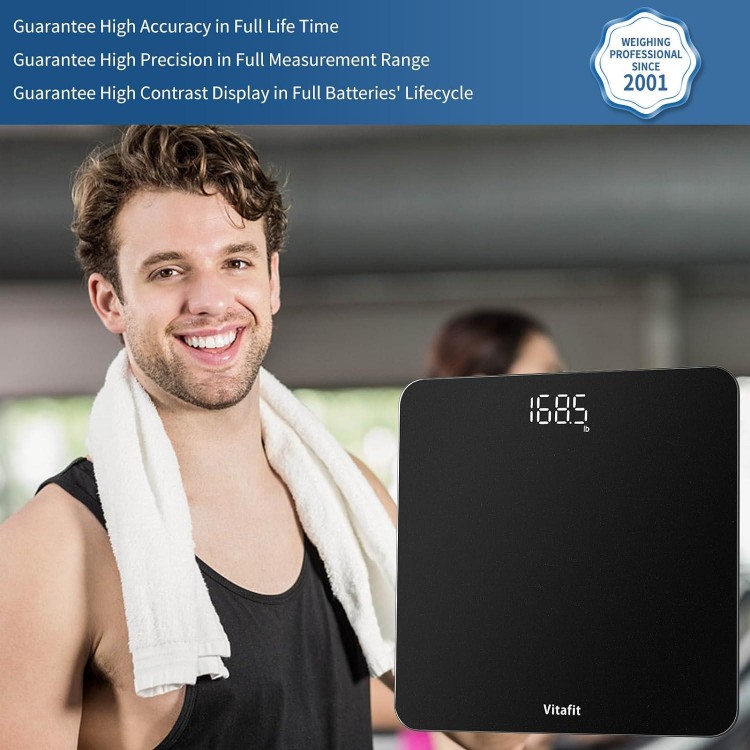 Digital Bathroom Scale For Body Weight, Clear LED Display And Step-On