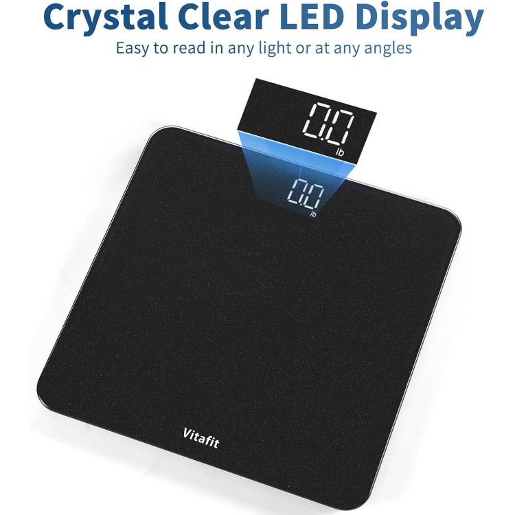 Digital Bathroom Scale For Body Weight, Clear LED Display And Step-On