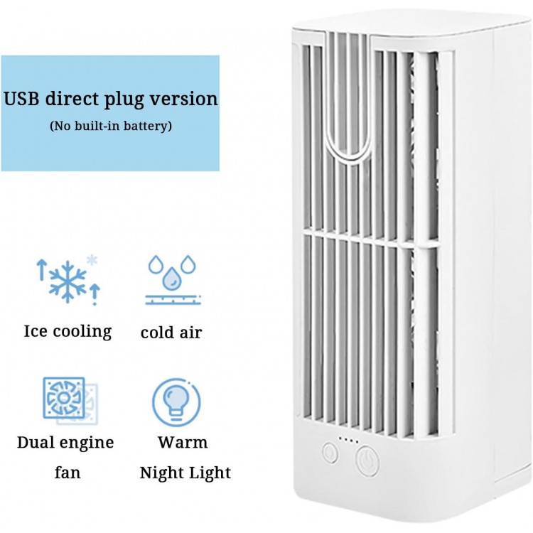 Portable Desktop Air Conditioner Fan, Evaporative Air Cooler