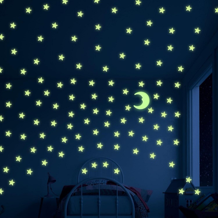 Glow in The Dark Star Stickers Stars for Ceiling,3D Glowing Stars