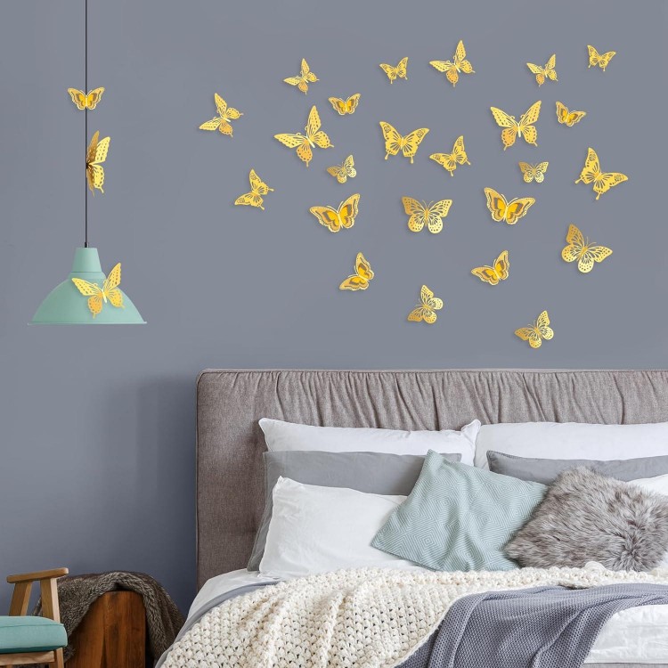 Butterfly Decorations 48 Pcs 4 Styles, 3D Butterfly Wall Decor 3 Sizes