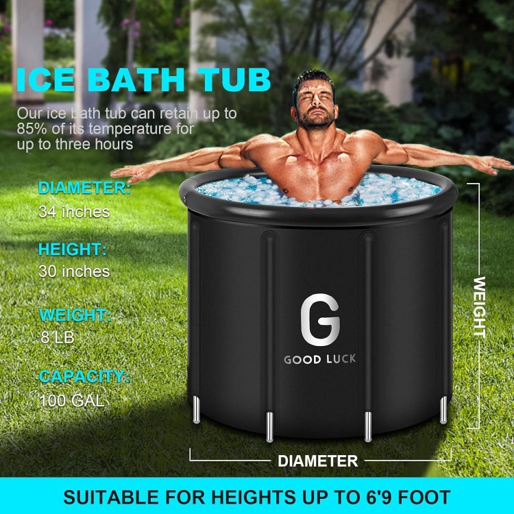 Ice Bath Tub For Athletes, Upgraded Cold Plunge Tub Outdoor, Portable