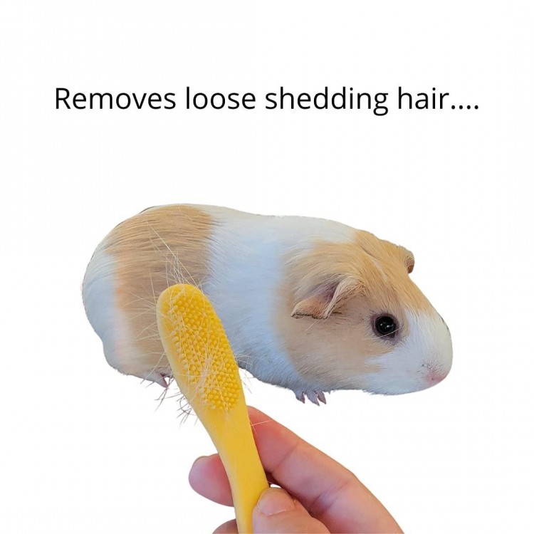 HuggleBrush Original Yellow Guinea Pig Brush,Rabbit Small Pet Grooming