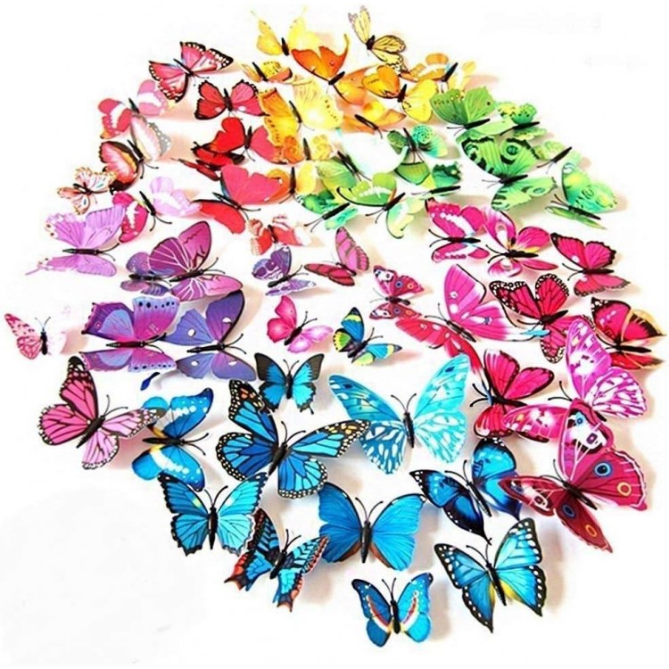 Beautiful 3D Butterfly Wall Decals Removable DIY Home Decorations