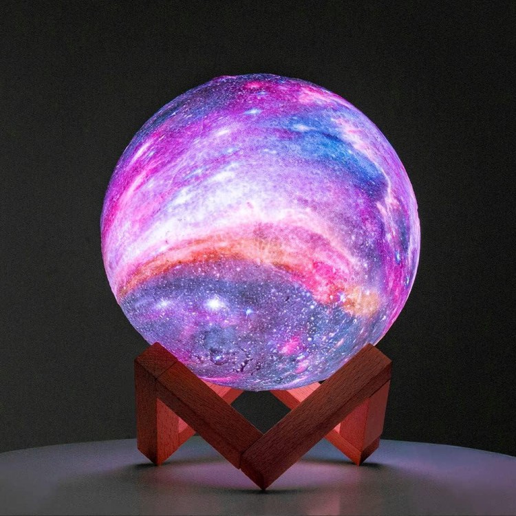 BRIGHTWORLD Moon Lamp Galaxy Lamp 5.9 inch 16 Colors LED 3D Moon Light