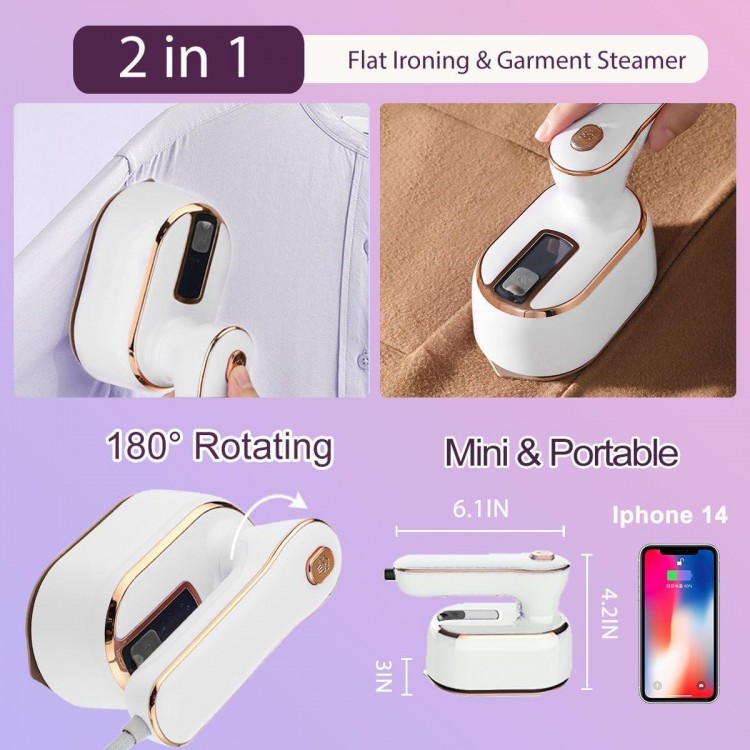 Iron For Clothes Travel Mini: Steam Iron Handheld Portable Steamer