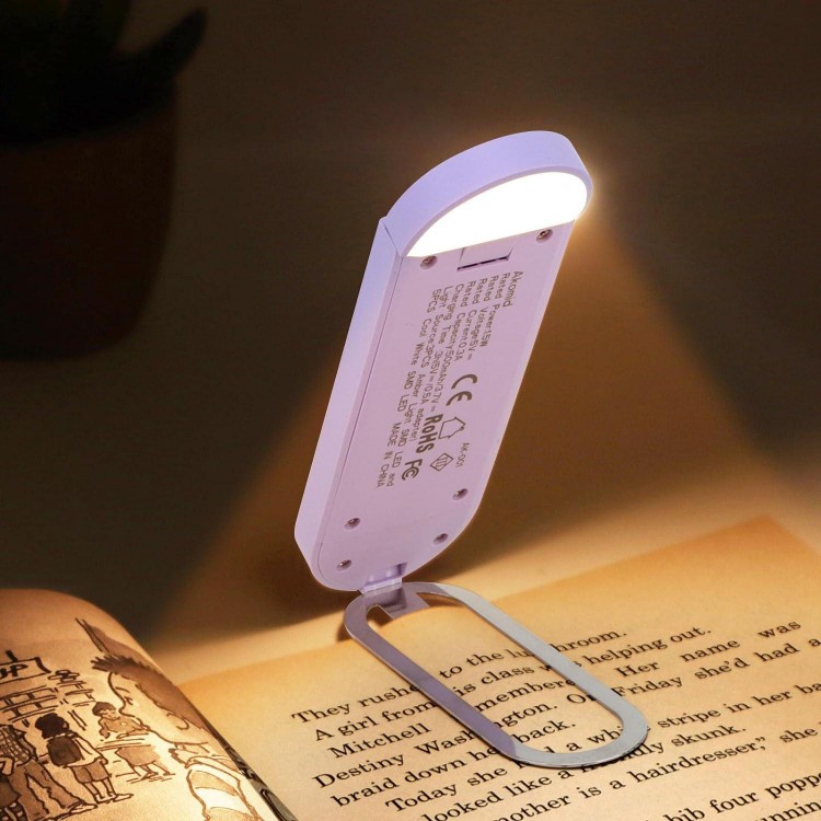 Book Light, USB Rechargeable Reading Light, Eye-Cared Amber Light Mode