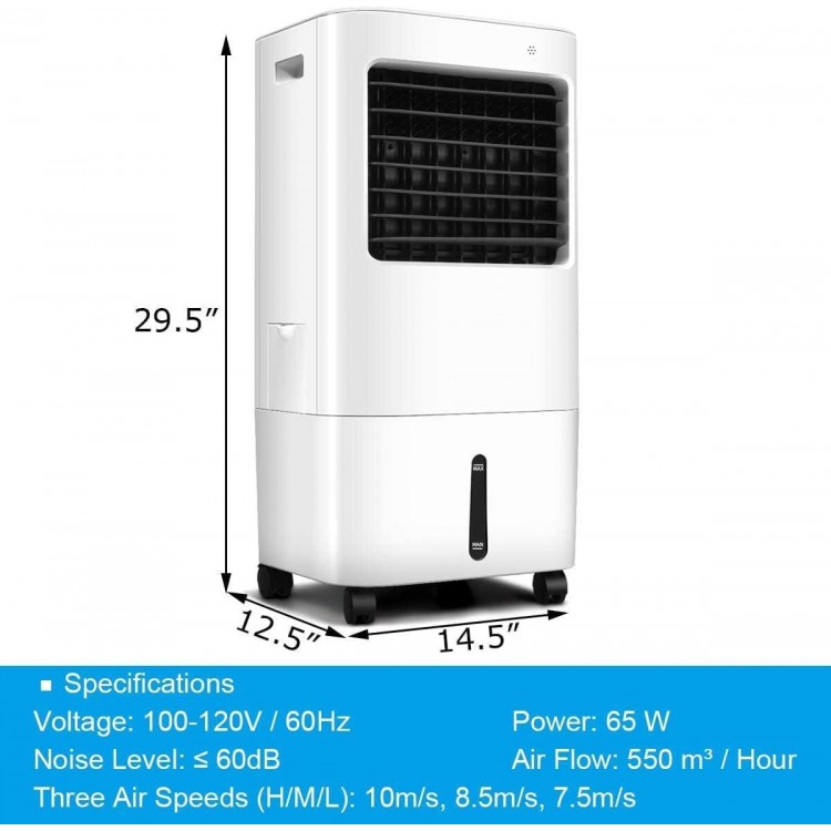 Evaporative Air Cooler, Portable Air Conditioner w/20L Water Tank