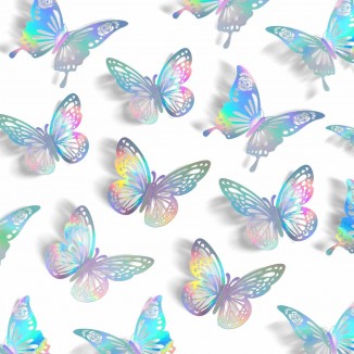 Laser Butterfly Wall Decor, 2 Styles 3 Sizes,Removable Butterflies