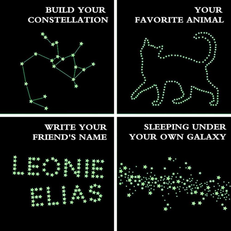 Aooyaoo Glow in The Dark Stars Wall Stickers,Glowing Stars for Ceiling