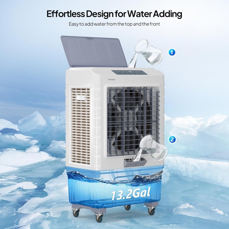 Evaporative Air Cooler, Portable Swamp Cooler Fan with Remote Control