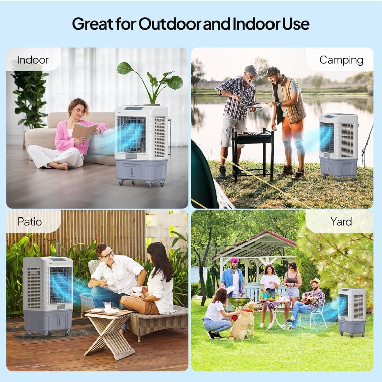 Evaporative Air Cooler, Portable Swamp Cooler Fan with Remote Control