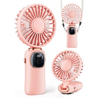 Portable Handheld Fan, 4000mAh Battery Operated Fan with LED Display