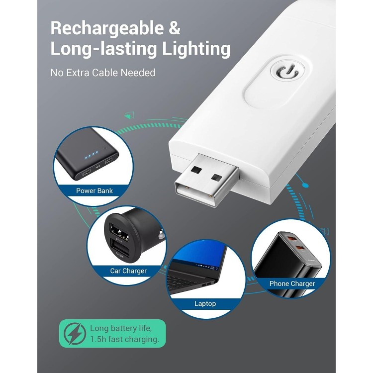 DEWENWILS USB Rechargeable Book Light,Warm White,Brightness Adjustable