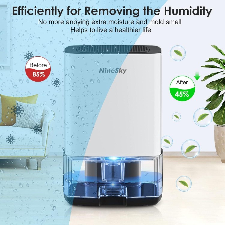 NineSky Dehumidifier,30 OZ Dehumidifiers for Bathroom Bedroom