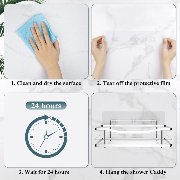 EAGMAK Transparent Shower Caddy Adhesive for Replacement, No Drilling