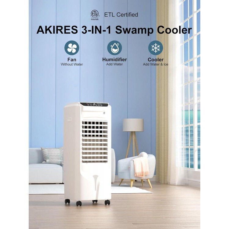 Swamp Cooler,1800CFM Evaporative Air Cooler Portable with Water Tank