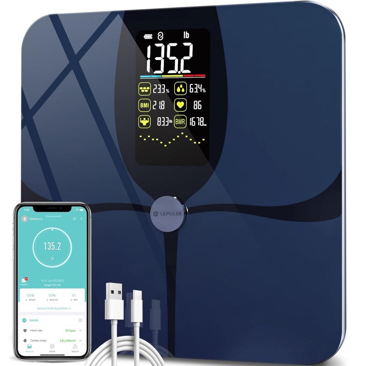 Body Fat Scale, Lepulse Large Display Scale For Body Weight, Accurate