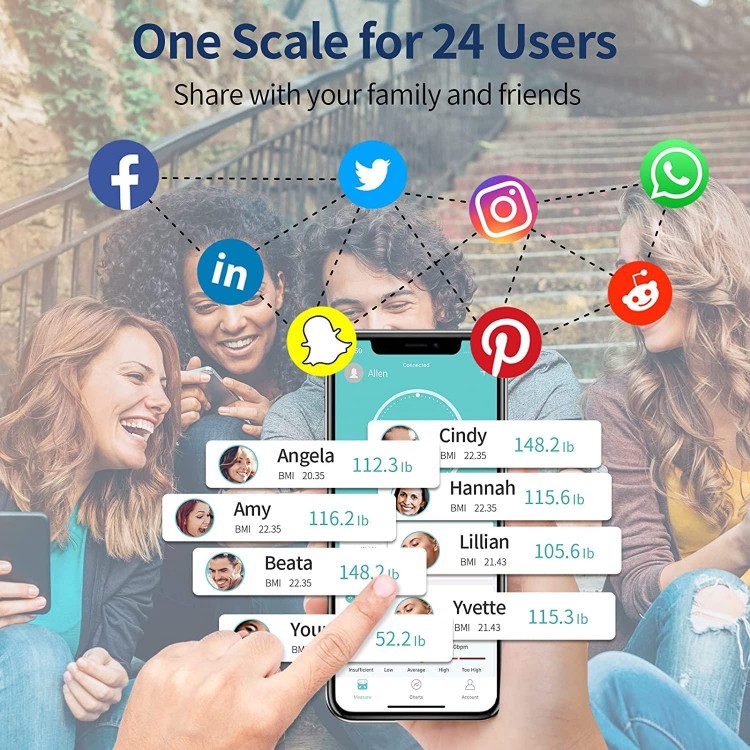 Body Fat Scale, Lepulse Large Display Scale For Body Weight, Accurate