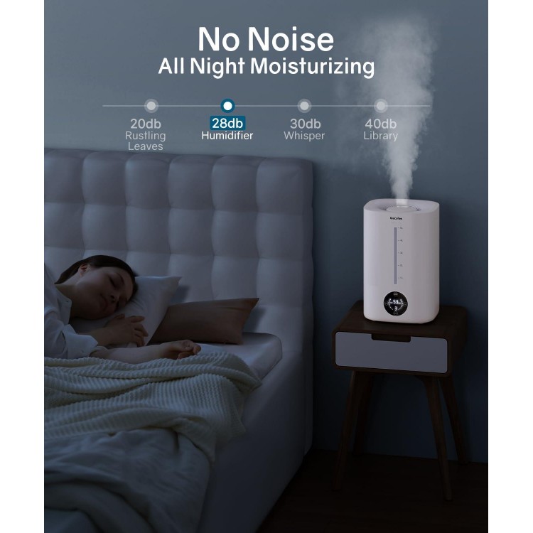 5L Humidifiers For Bedroom, Qacofee Humidifier, Whisper-Quiet Air