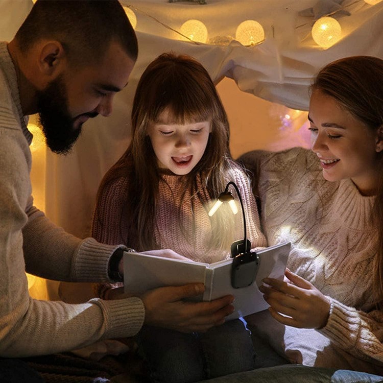 14 LED Rechargeable Book-Light with Clamp for Reading at Night in Bed