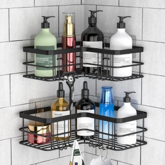 Yazoni Corner Shower Caddy, Adhesive Shower Shelves No Drilling