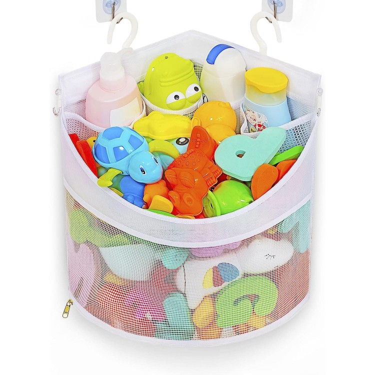 Baby Bath Toy Organizer, Quick Drying And Mould Proof, Corner Hang