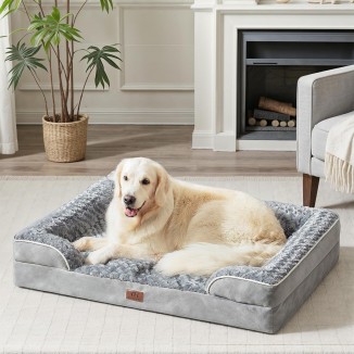 Orthopedic Dog Bed for Large Dogs, Washable Large Dog Bed with Bolster