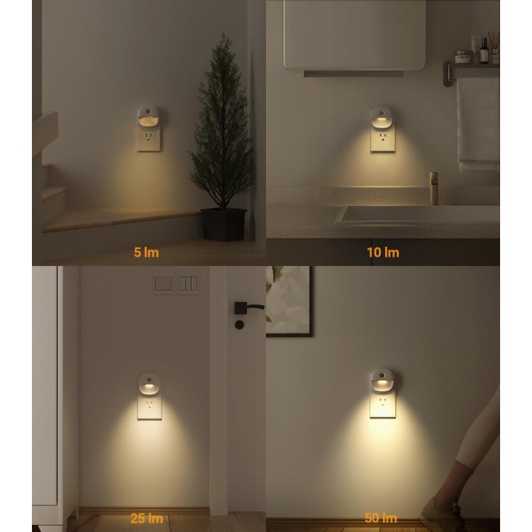 Night Lights Plug Into Wall, Dimmable LED Motion Sensor Night Light