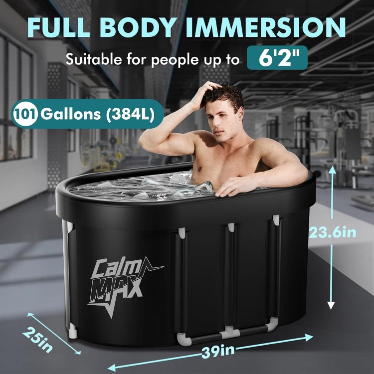 CalmMax Oval Ice Bath Tub For Athletes XL Portable Cold Plunge Tub