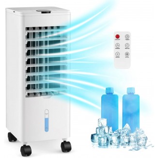DORTALA Evaporative Air Cooler, 2 Ice Packs, 3 Speeds, 3 Modes, Timer