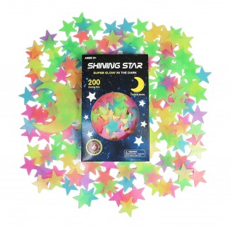 Glow in The Dark Stars Stickers for Ceiling, Adhesive 3D Glowing Stars