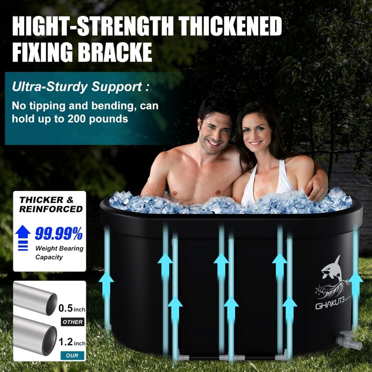 Ice Bath Tub For Athletes With Cover Capacity Portable Cold Plunge Tub