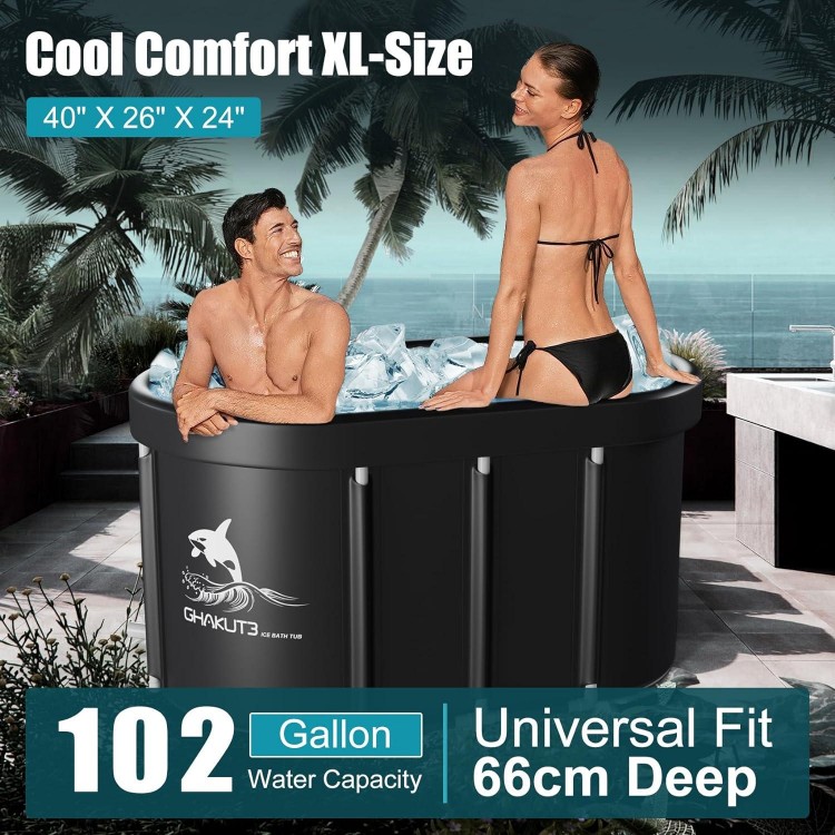 Ice Bath Tub For Athletes With Cover Capacity Portable Cold Plunge Tub