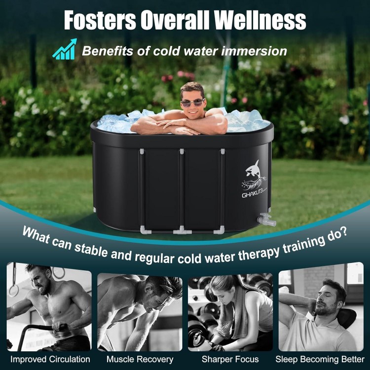 Ice Bath Tub For Athletes With Cover Capacity Portable Cold Plunge Tub