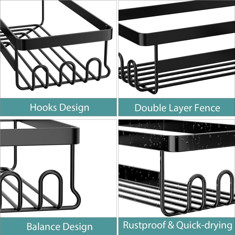 StorageRight Corner Shower Caddy, 3 Pack Adhesive Bathroom Accessories