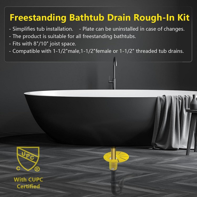 Freestanding Tub Drain Rough-In Kit For Free Standing Bathtub