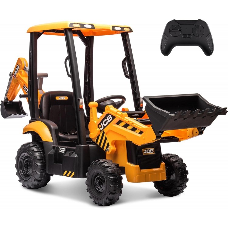 12V JCB Electric Backhoe Loader Toy Car for Kids