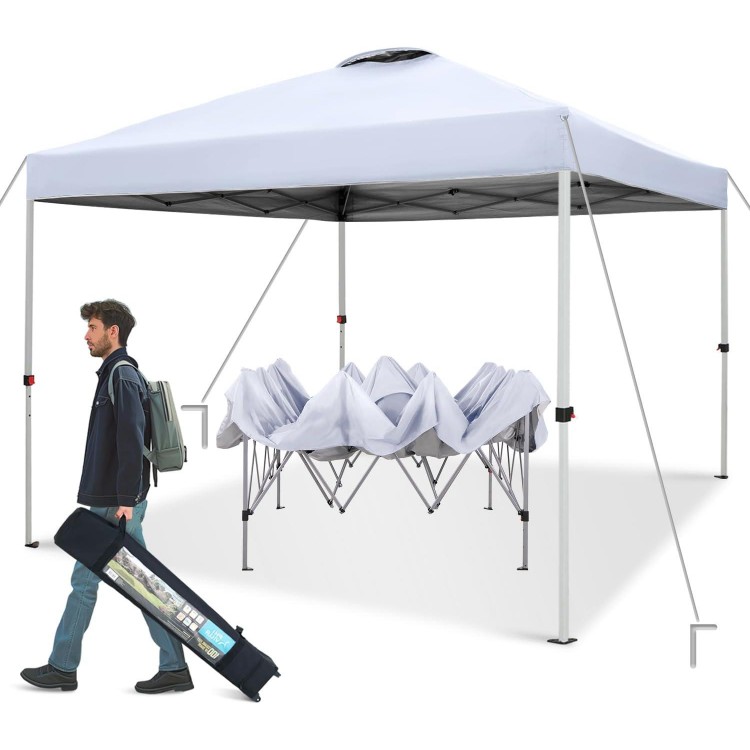 10x10 ft Pop Up Canopy Tent, Easy Up Instant Outdoor Canopy with Vented Top