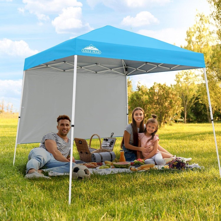 10x10 Pop Up Canopy Tent With Wall Panel,Portable Slant Leg Instant Sun Shelter