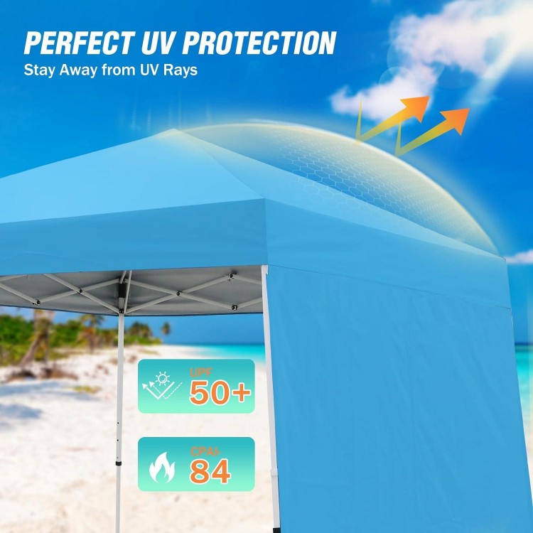 10x10 Pop Up Canopy Tent With Wall Panel,Portable Slant Leg Instant Sun Shelter