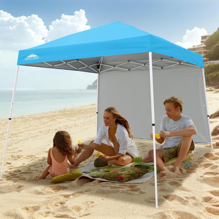 10x10 Pop Up Canopy Tent With Wall Panel,Portable Slant Leg Instant Sun Shelter