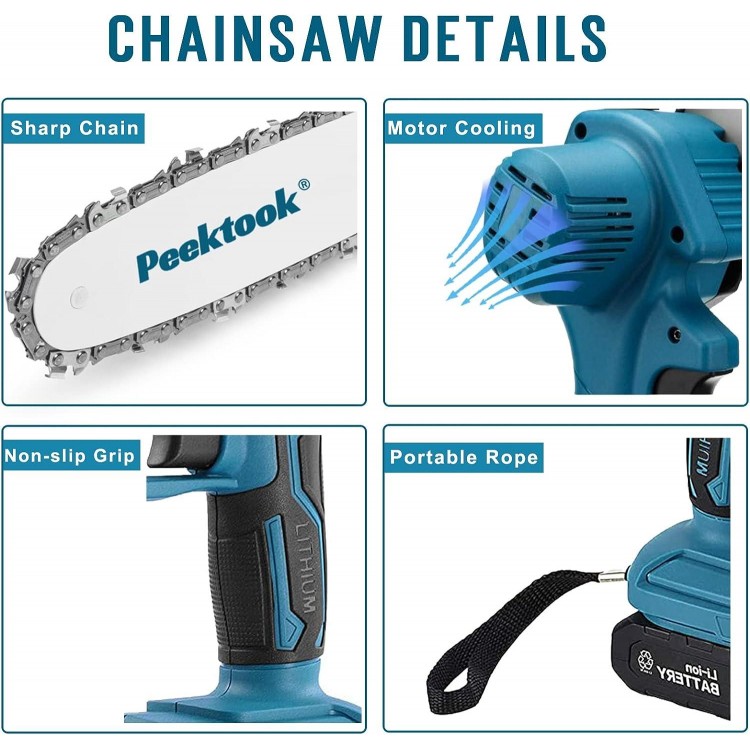 Mini Chainsaw Cordless 6Inch,Chain Saw Electric Chainsaw Battery Chainsaw