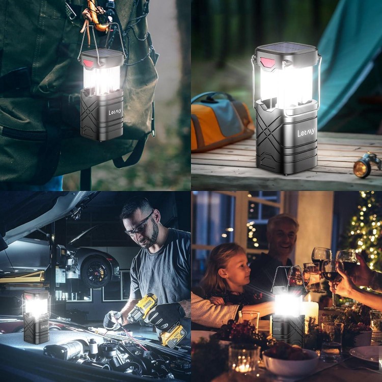 4 Pack Camping Lantern, Rechargeable LED Lanterns