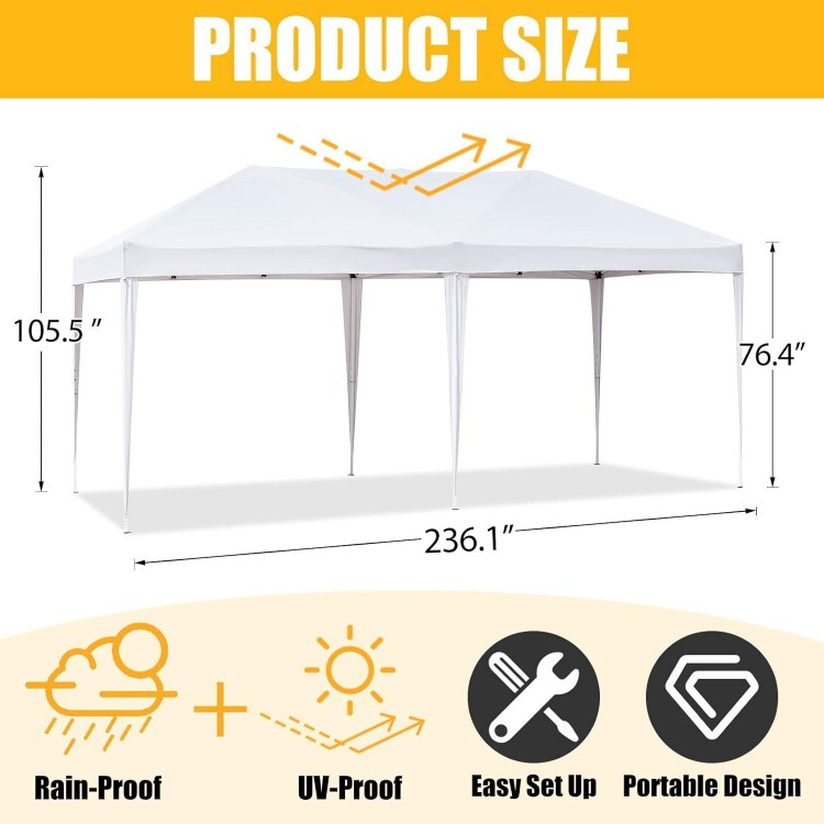 10 x20 Pop Up Canopy with Sturdy Frame,Folding Patio Canopies Height Adjustable