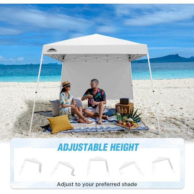 Pop Up Canopy Tent With Wall Panel, Portable Slant Leg Instant Sun Shelter